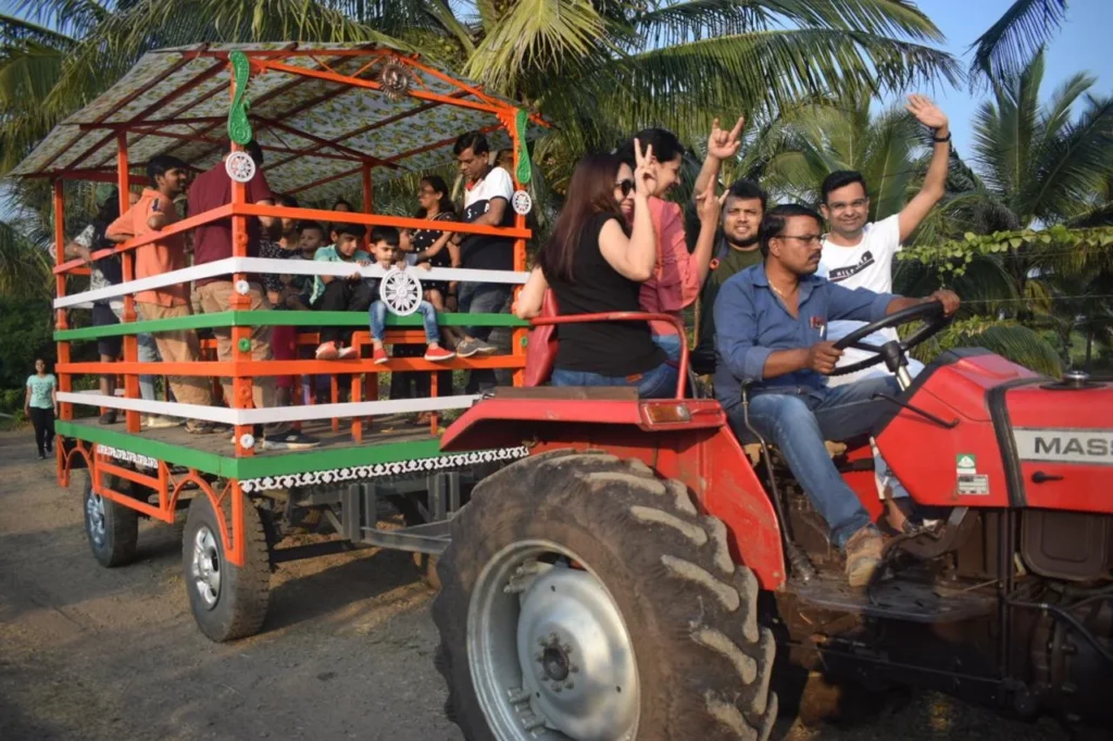 tactor ride family and friends picnic enjoy at naturenest agro tourism pune