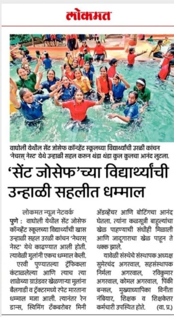 St. Joseph School Pune students visiting NatureNestt Agro Tourism for an educational tour